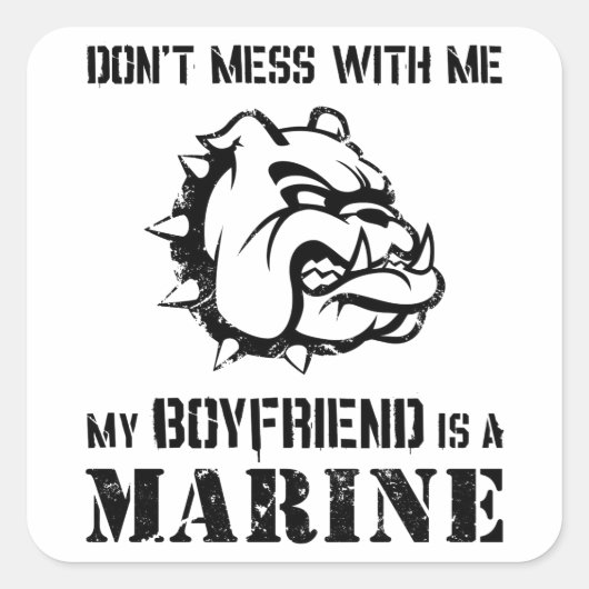 Marine Girlfriend Quadratischer Aufkleber (Vorderseite)