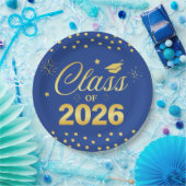 Marine Gold Abschlussfeier-Platten der Klasse 2026 Pappteller (Party)