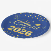 Marine Gold Abschlussfeier-Platten der Klasse 2026 Pappteller (Schrägansicht)