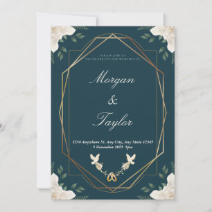 Marine, Gold, Drehbuch, Bouquet, Save the Date Einladung
