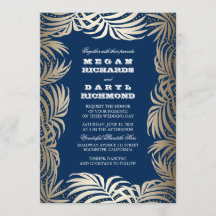 Marine - Gold Glitzer Palm Leaf Beach Hochzeit