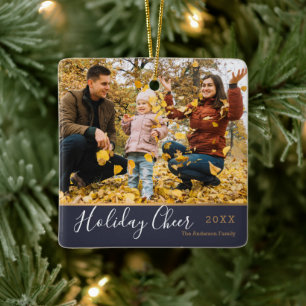 Marine Gold Urlaubsfreude Familienfoto Keramikornament