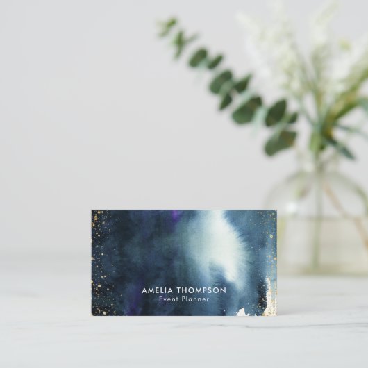 Marine-GoldAquarell Ombre modern Visitenkarte (Stehend Vorderseite)