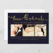 Marine-Goldhochzeits-Liebe-u. Dank-Skript-Foto Postkarte (Vorne/Hinten)