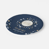 Marine-Goldmond-u. Stern-Babyparty-Funkeln-Stern Pappteller (Schrägansicht)