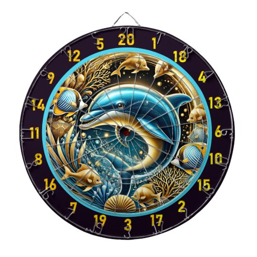Marine Grace Dolphin Dartboard Art Dartscheibe (vorne)