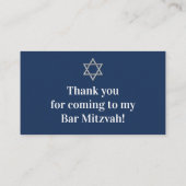 Marine, graue Streifen Bar Mitzvah Platzkarte (Rückseite)