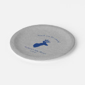 Marine-grauer Dollar-Babypartydekor, oh Rotwild Pappteller (Schrägansicht)