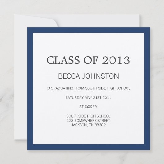 Marine-Grenzentwurfs-Abschluss-Einladungen Einladung (Vorderseite)