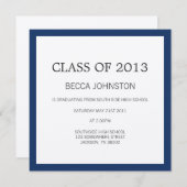 Marine-Grenzentwurfs-Abschluss-Einladungen Einladung (Vorne/Hinten)