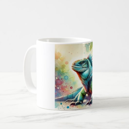 Marine Iguana 190624AREF127 - Watercolor Kaffeetasse (Vorderseite Links)