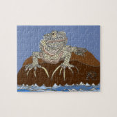 Marine Iguana auf dem Felsen mit Hermit Crab Puzzle (Horizontal)