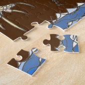 Marine Iguana auf dem Felsen mit Hermit Crab Puzzle (Seite)