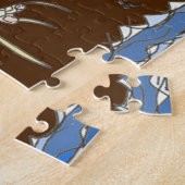 Marine Iguana auf dem Felsen mit Hermit Crab Puzzle (Seite)