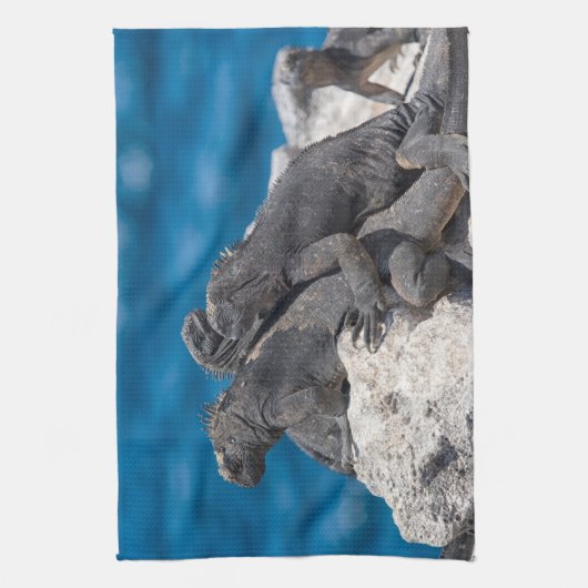 Marine Iguana Geschirrtuch (Vertikal)