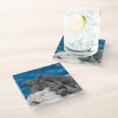 Marine Iguana Glasuntersetzer (Schrägansicht)