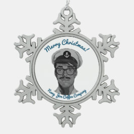 Marine Joe Coffee Weihnachtsschmuck Schneeflocken Zinn-Ornament