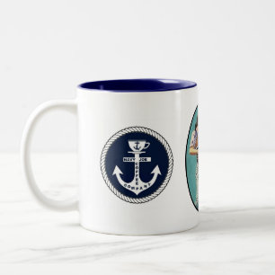 Marine Joe-Kaffeetasse für Navy Joe Coffee Compan Zweifarbige Tasse