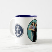 Marine Joe-Kaffeetasse für Navy Joe Coffee Company Zweifarbige Tasse (Vorderseite Links)