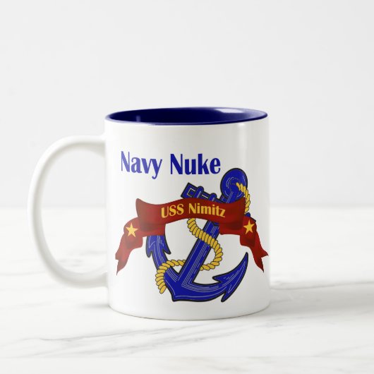 Marine-Kernwaffe ~ USS Nimitz Zweifarbige Tasse (Links)