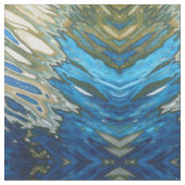 Marine-Kobalt-Olivgrün u. SahneIkat Boho Gewebe Stoff (Nahaufnahme)