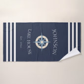 Marine-Kompassrose-Seehäuschen Badehandtuch (Badehandtuch)