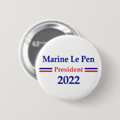 Marine Le Pen 2022 Präsident Frankreich Button (Vorne & Hinten)