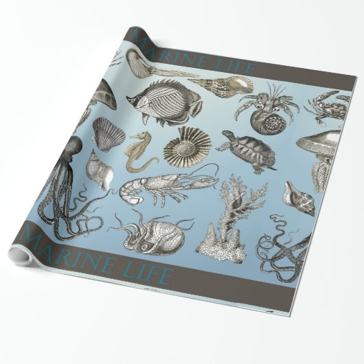Marine Life 1 Wrapping Paper Geschenkpapier (Ungerollt)