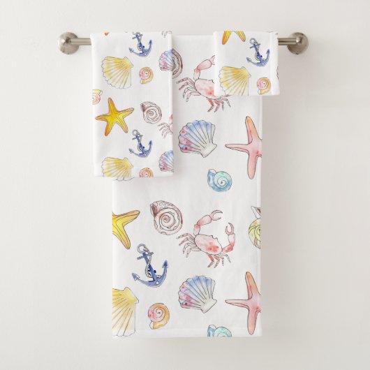 Marine Life & Anchors Badhandtuch Set (Insitu)