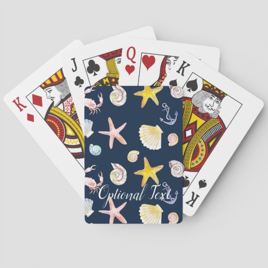 Marine Life & Anchors (Dark Playing Cards) Spielkarten (Rückseite)