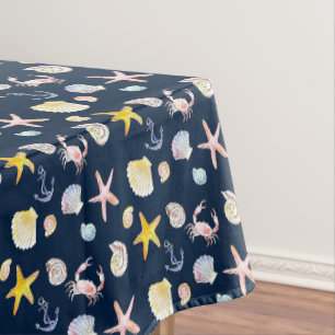 Marine Life & Anchors (Dark) Tablecloth Tischdecke