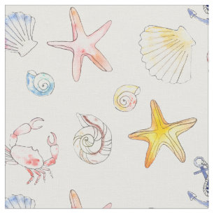 Marine Life & Anchors Stoff