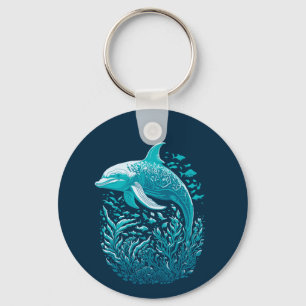 Marine Life Art   Dolphin-Grafikdesign Schlüsselanhänger
