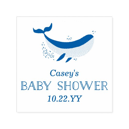 Marine Life Baby Dusche Briefmarke Permastempel (Design)