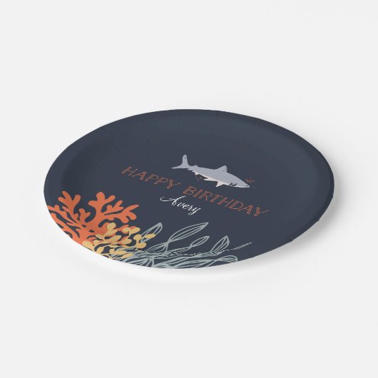 Marine Life Geburtstag Pappteller (Schrägansicht)