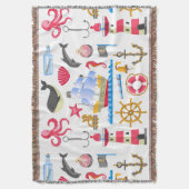 Marine Life Throw Blanket Decke (Vorderseite Vertikal)