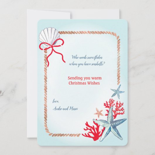 Marine Life Weihnachtskarte Einladung (Vorderseite)