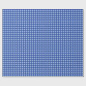 Marine| Light Blue Gingham Wrapping Paper Geschenkpapier (Flach)
