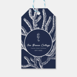 Marine Magie: Blaue und weiße Korallen und Seepfer Geschenkanhänger