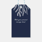 Marine Magie: Blaue und weiße Korallen und Seepfer Geschenkanhänger (Rückseite)