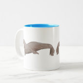Marine Mammal Watercolor Sea Lion Zweifarbige Tasse (Vorderseite Links)