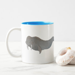 Marine Mammal Watercolor Walrus Zweifarbige Tasse