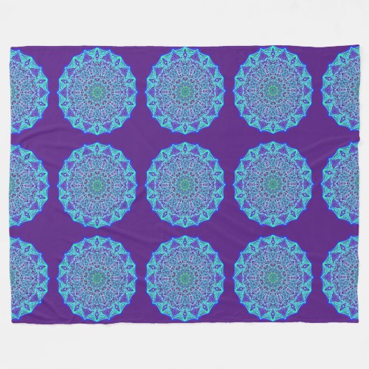 Marine Mandala Fleecedecke (Vorderseite (Horizontal))