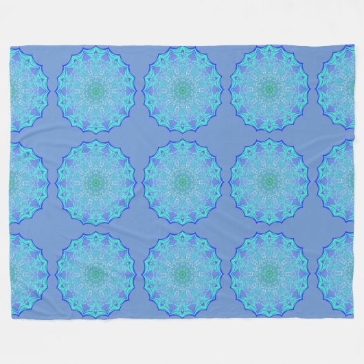 Marine Mandala Fleecedecke (Vorderseite (Horizontal))