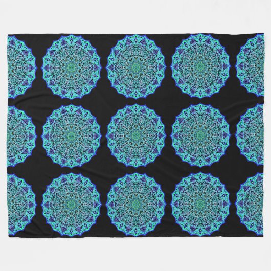 Marine Mandala Fleecedecke (Vorderseite (Horizontal))