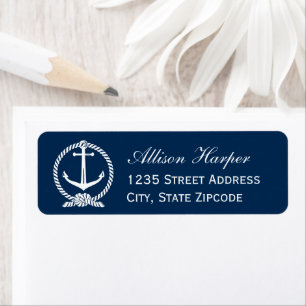 Marine Marine-Anker-Monogramm-Hochzeitsadresse