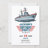 Marine Marine Army Ship Birthday Einladung (Vorderseite)