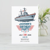 Marine Marine Army Ship Birthday Einladung (Stehend Vorderseite)