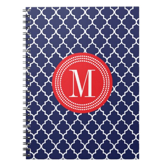 Marine-marokkanisches Fliesen-Gitter Notizblock (Vorderseite)