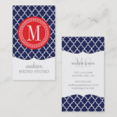 Marine-marokkanisches Fliesen-Gitter Visitenkarte (Vorne/Hinten)